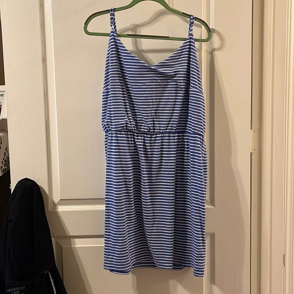 Blue and white striped spaghetti strap dress! Size XXL! So cute and comfy!